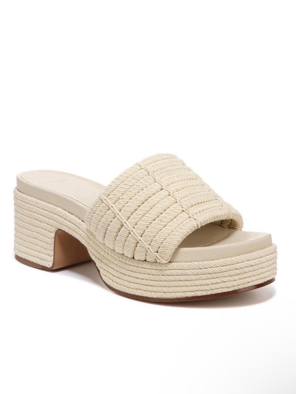 Vince Natural Braided Strap Slide Sandals - Picture 2 of 9